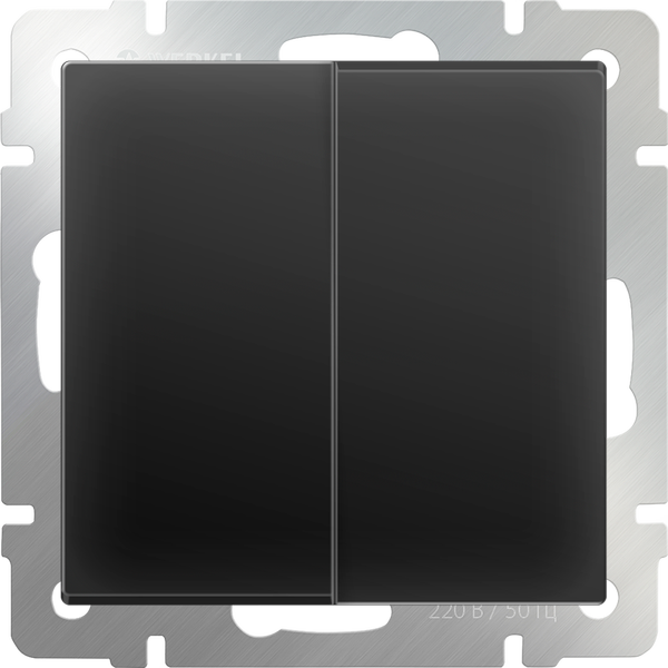 WL08-SW-2G-2W Выключатель двухклавишный проходной (черный матовый)