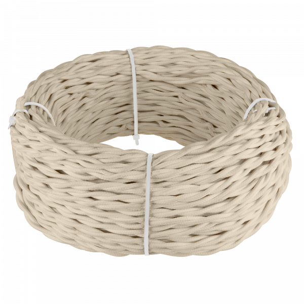 Ретро кабель витой 2х2,5 (песочный) 20 м (под заказ) Ретро кабель витой  2х2,5  (песочный) 20м