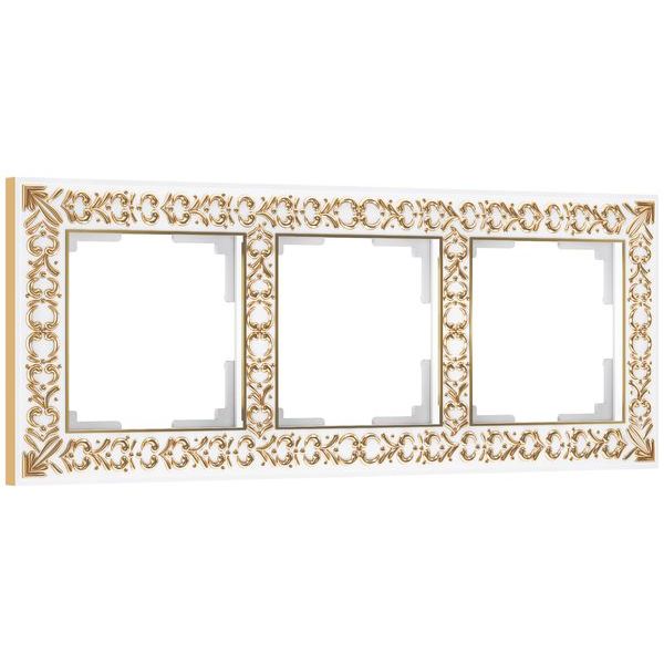 Рамка на 3 поста (белое золото) W0031523