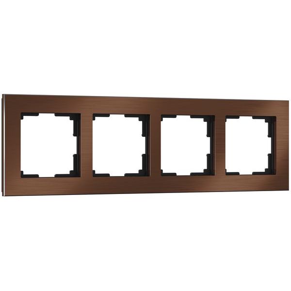 Рамка на 4 поста (коричневый алюминий) W0041714