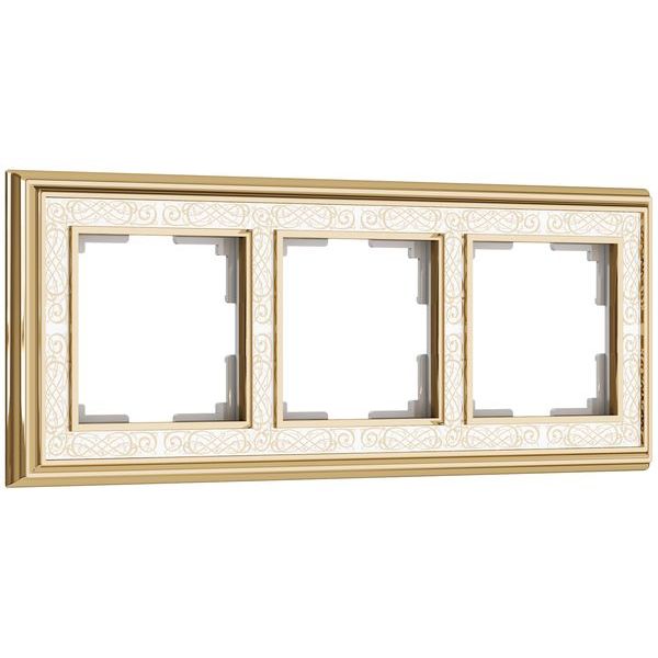 Рамка на 3 поста (золото/белый) W0031429