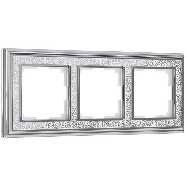 Рамка на 3 поста (хром/белый) W0031431