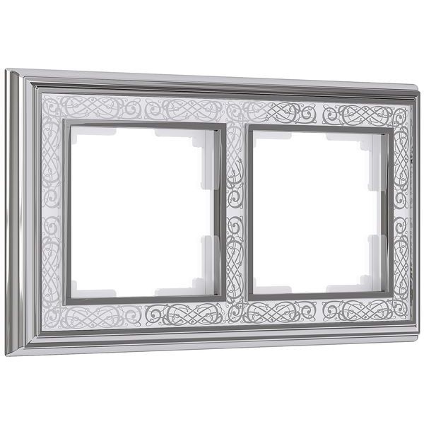 Рамка на 2 поста (хром/белый) W0021431