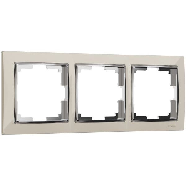 Рамка на 3 поста (слоновая кость/хром) W0031903