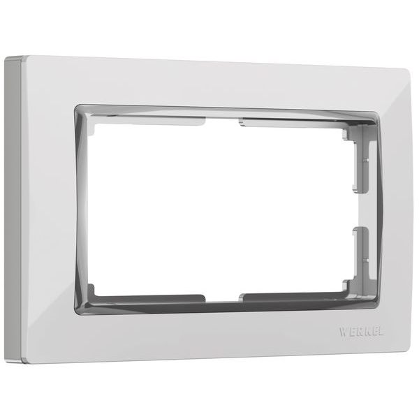 Рамка для двойной розетки (белый/хром) W0081901