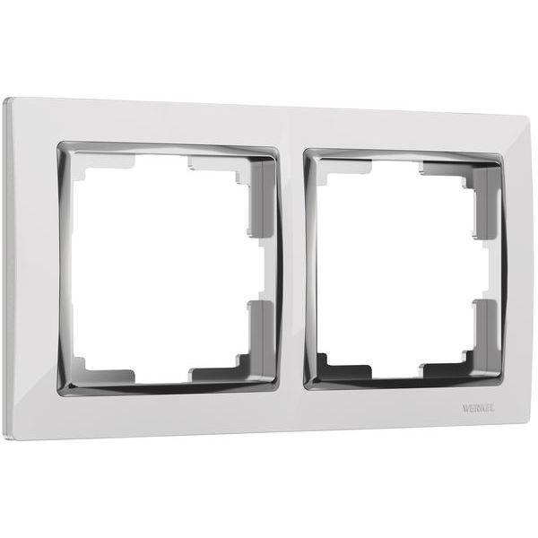 Рамка на 2 поста (белый/хром) W0021901