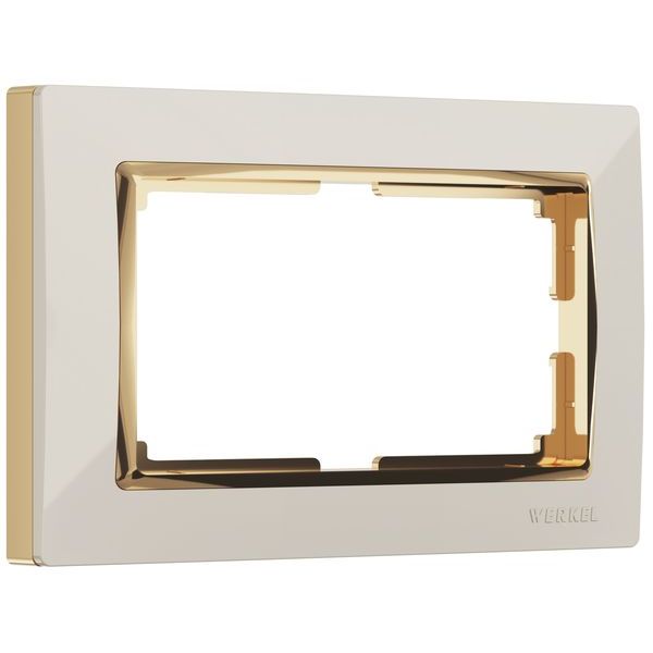Рамка для двойной розетки (слоновая кость/золото) W0081932