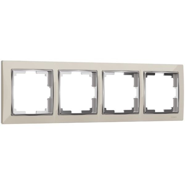 Рамка на 4 поста (слоновая кость/хром) W0041903