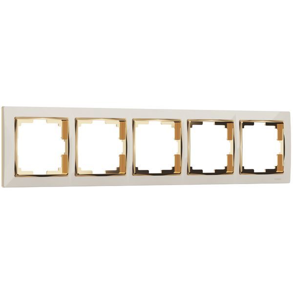 Рамка на 5  постов (слоновая кость/золото) W0051932