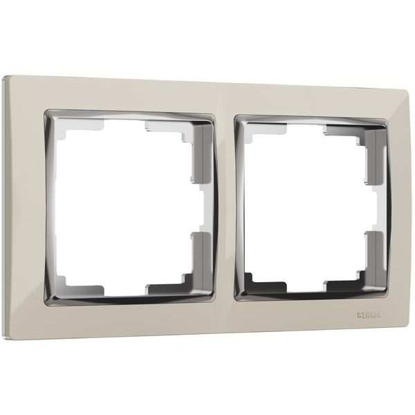 Рамка на 2 поста (слоновая кость/хром) W0021903