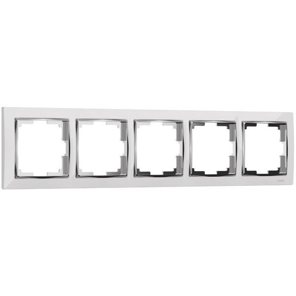 Рамка на 5 постов (белый/хром) W0051901
