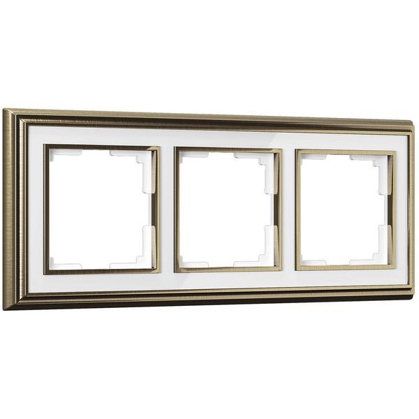 Рамка на 3 поста (бронза/белый) WL17-Frame-03