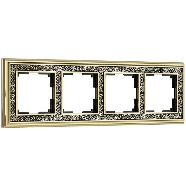 Рамка на 4 поста (золото/черный) WL77-Frame-04
