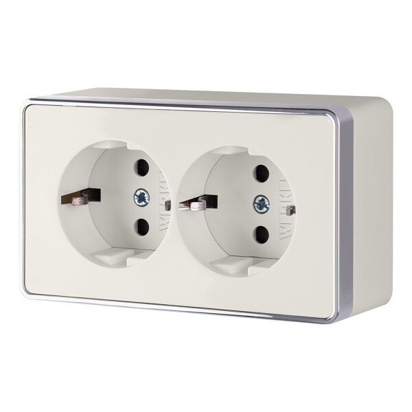 Розетка двойная с заземлением Gallant слоновая кость W5072103