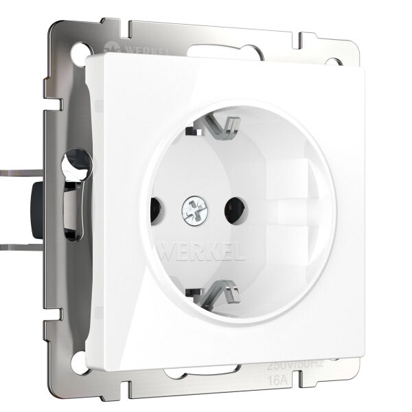 Розетка с заземлением (шампань рифленый)