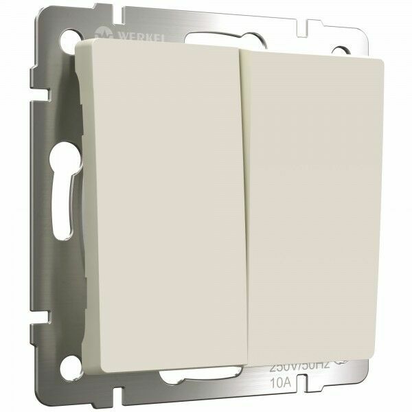 Выключатель двухклавишный (белый)