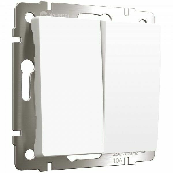 Выключатель двухклавишный (белый)