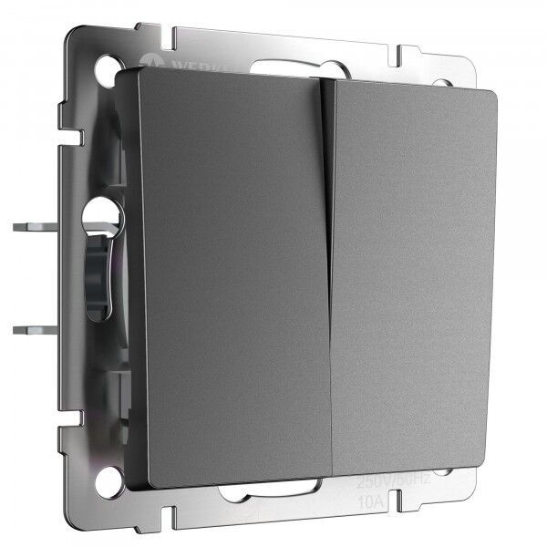 Выключатель двухклавишный (белый)