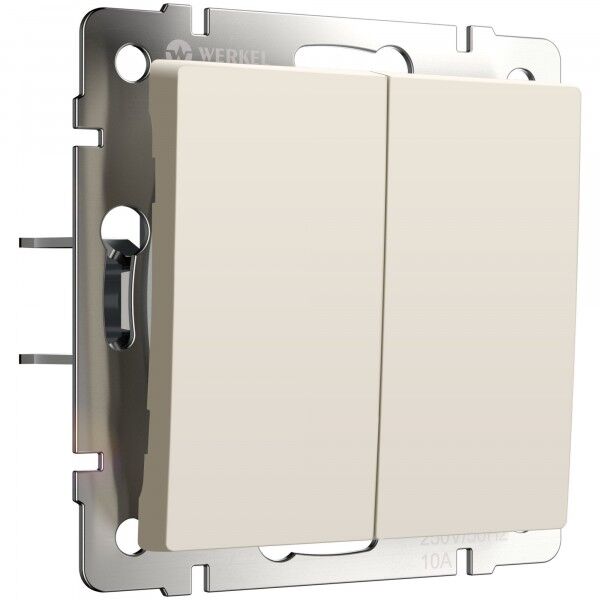 Выключатель двухклавишный (белый)