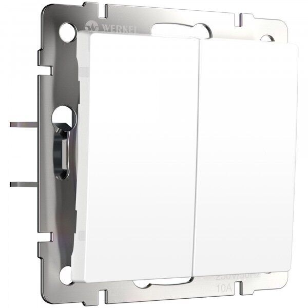 Выключатель двухклавишный (белый)