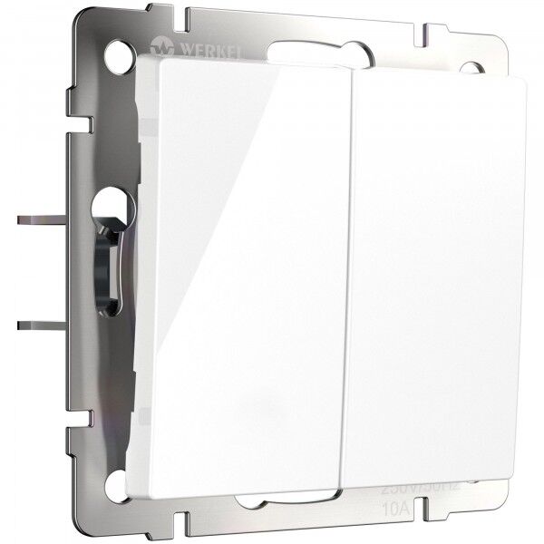 Выключатель двухклавишный (белый)