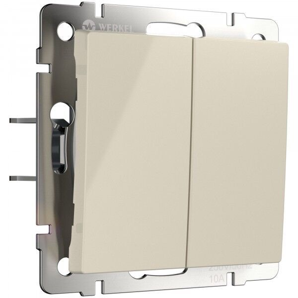 Выключатель двухклавишный (белый)