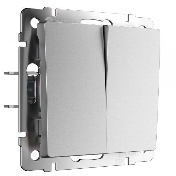 Выключатель двухклавишный (белый)