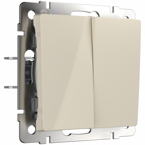 Выключатель двухклавишный (белый)